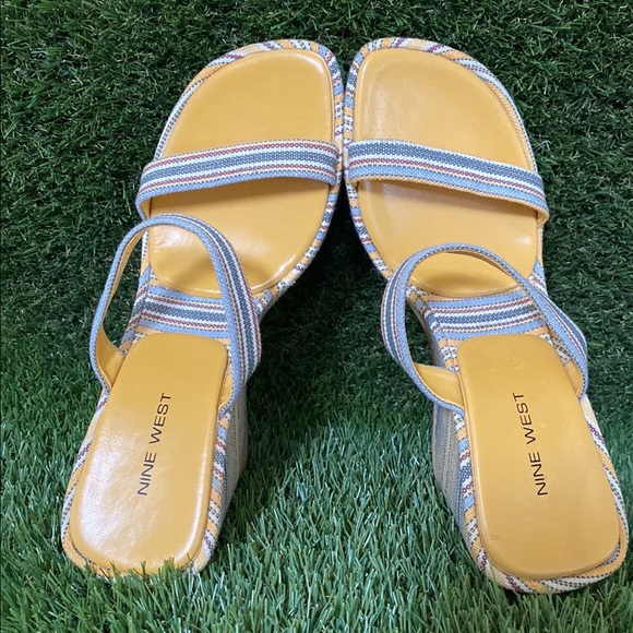 NINE WEST NEW Platform Wedge Sandals Size 8 1/2 M - Picture 8 of 16